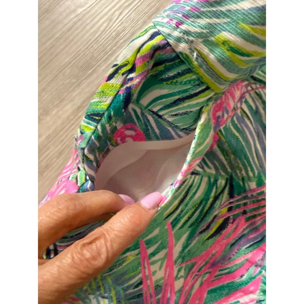 Lilly Pulitzer Madison Skort Size 6 Tropical Palm Parrot Print Pink Green Mini